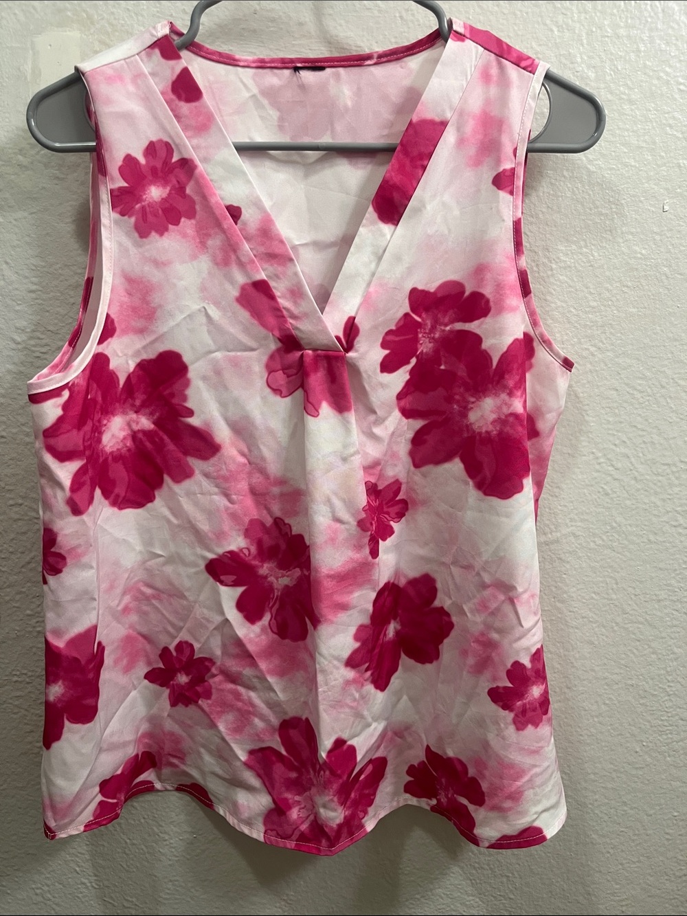 White with pink flowers shirt